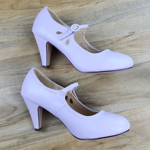 🩵NWOB Chase & Chloe Lavender Kimmy Mary Jane Heels Size 8.5 - Picture 5 of 11